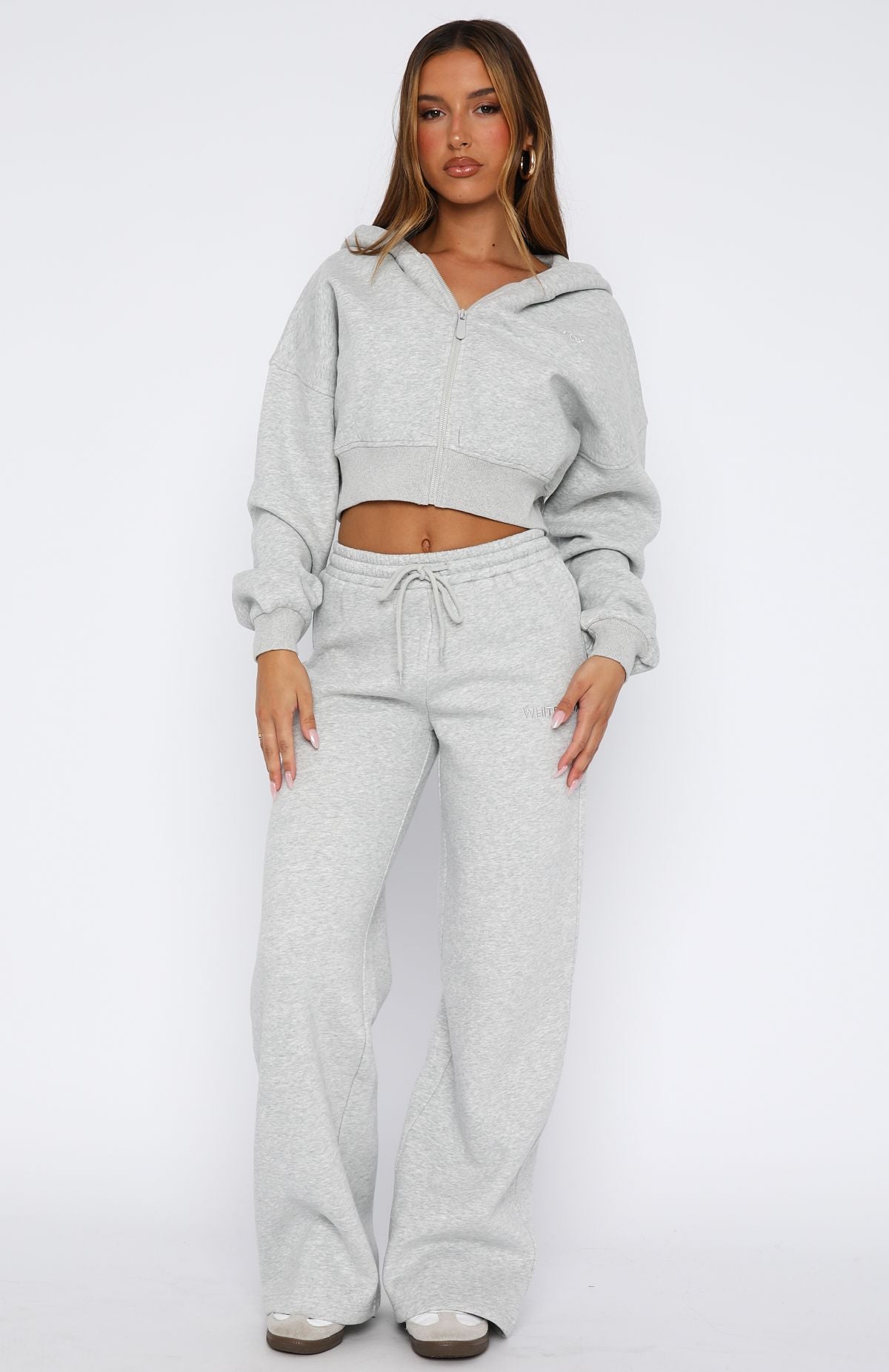 Stay Lifted Wide Leg Sweatpants Dark Grey Marle - Image 2