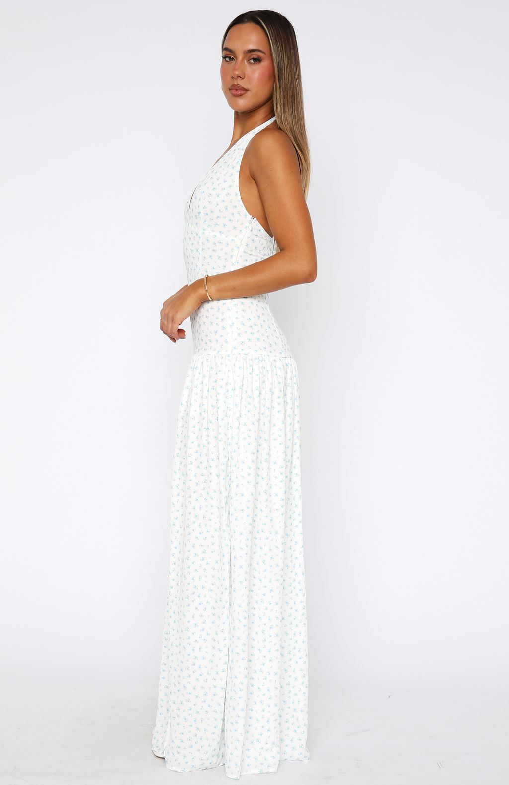 Sweet Temptation Halter Maxi Dress Bluebelle - Image 3
