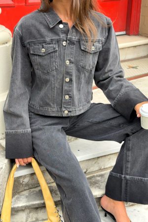 Charlotte Denim Jacket Black Acid