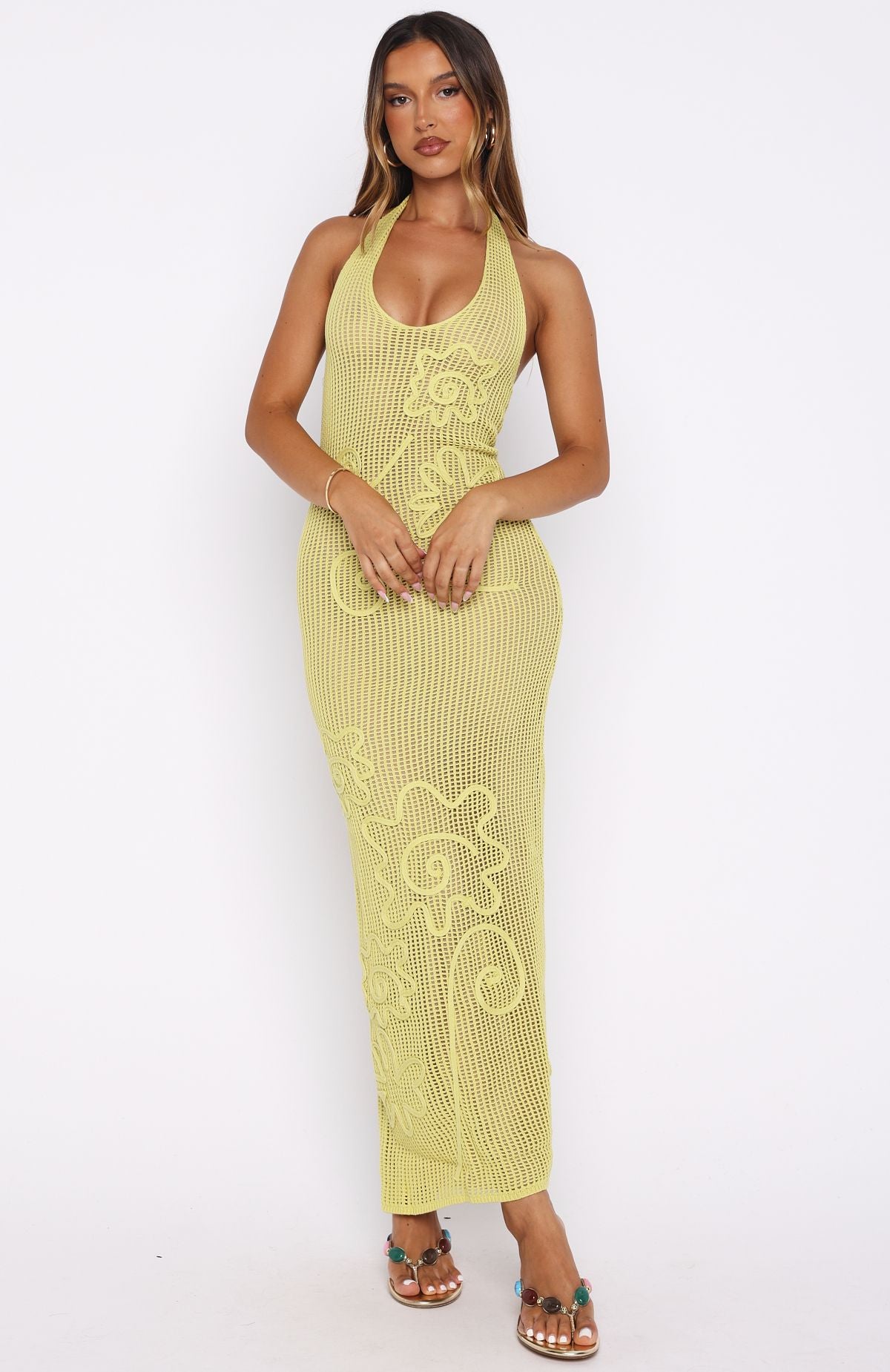 Only You Knit Maxi Dress Citrus - Image 3