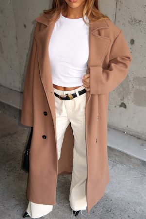 Modern Edge Oversized Coat Caramel