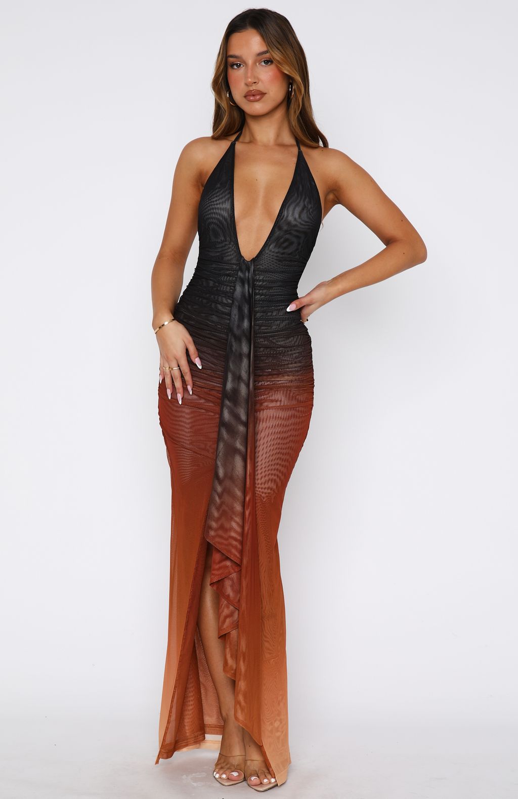 Drama Halter Maxi Dress Desert Dusk - Image 2