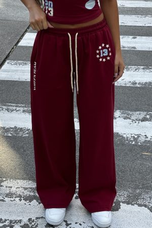 Full Schedule Track Pants Burgundy