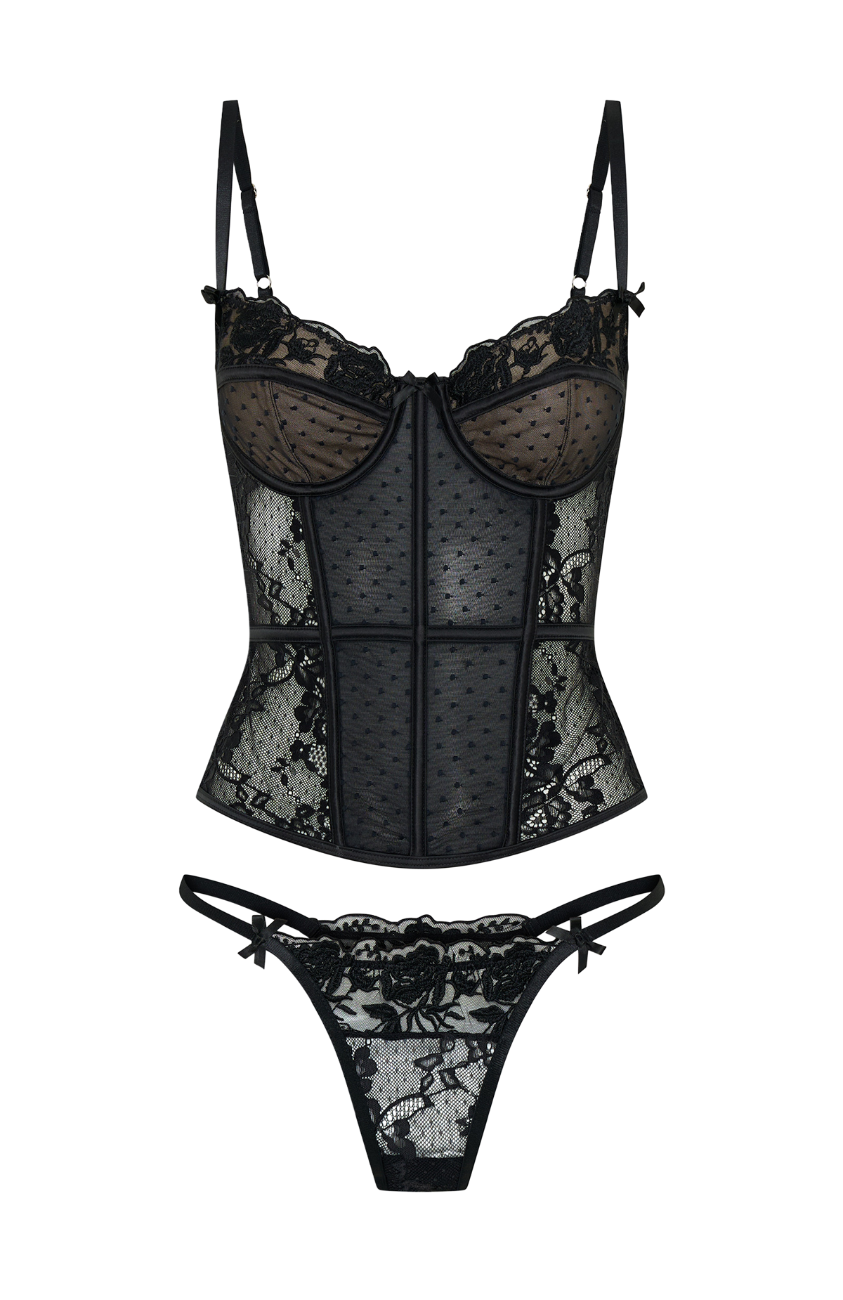 Cherished Heart Lingerie Set Black - Image 6