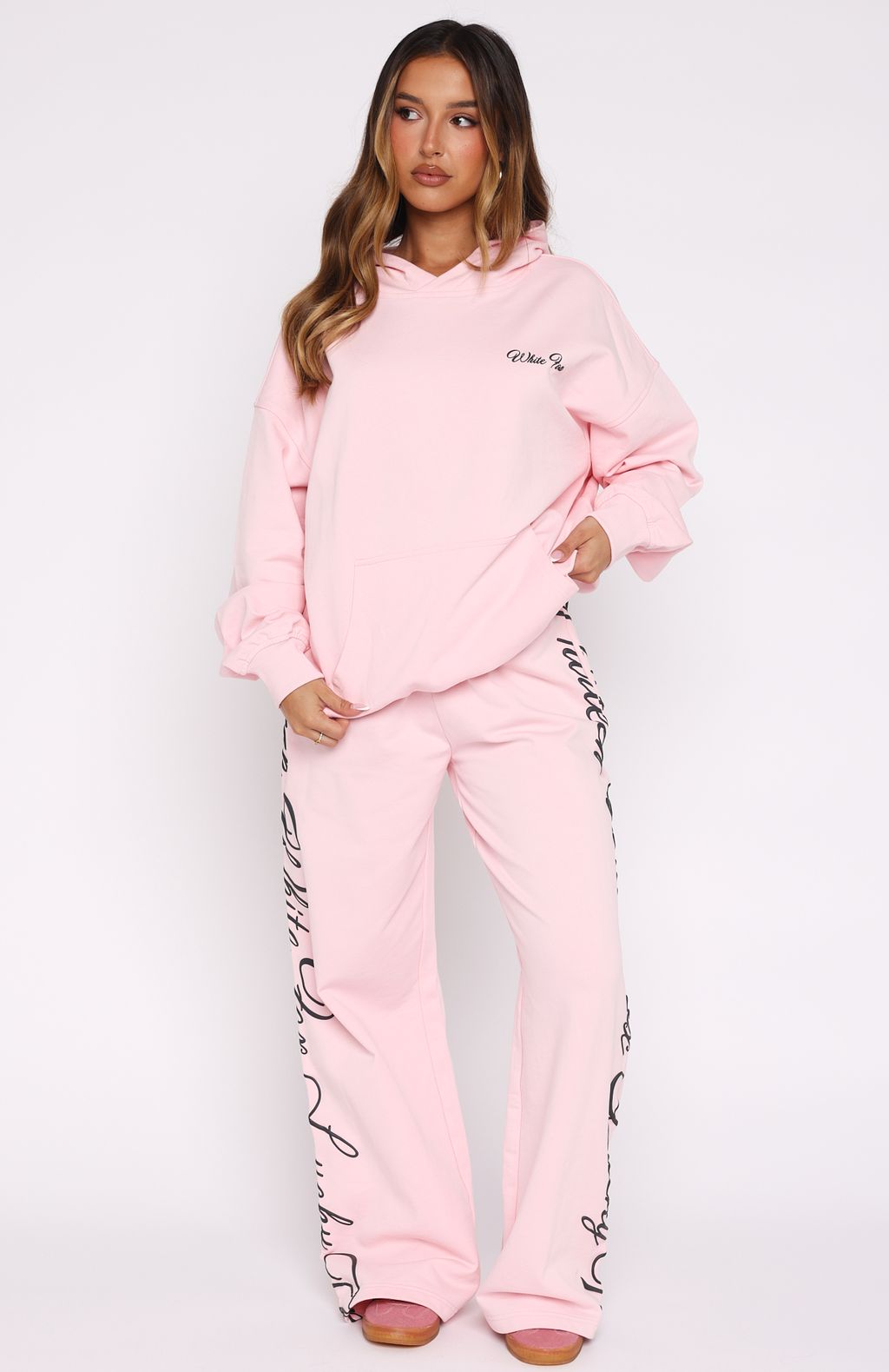 Lucky Thirteen Shaya Wide Leg Sweatpants Soft Pink - Image 2