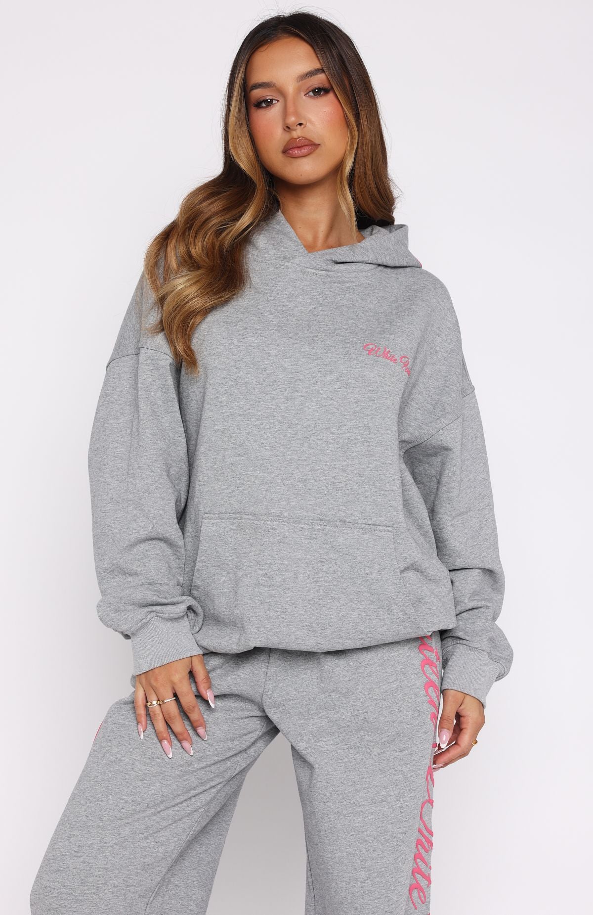 Lucky Thirteen Shaya Oversized Hoodie Dark Grey Marle - Image 2