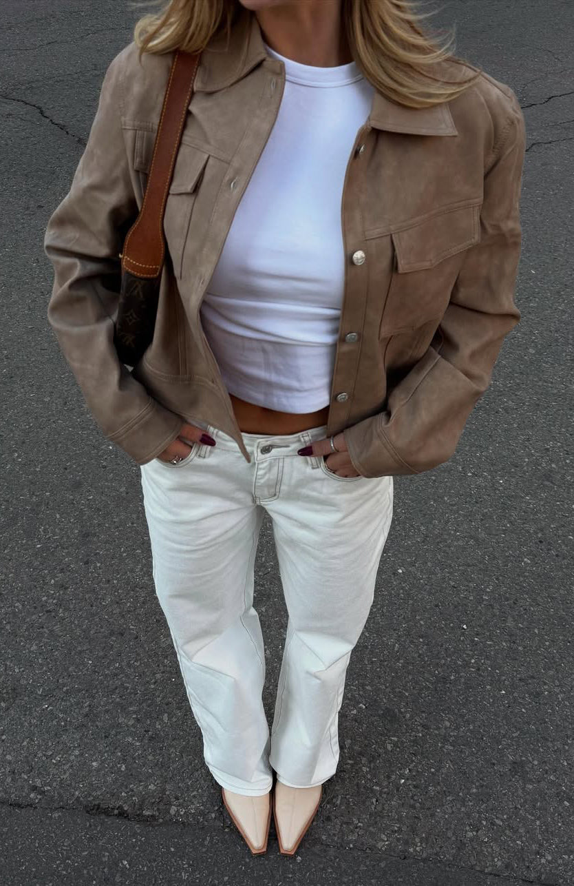 Bring The Style Low Rise Wide Leg Jeans Off White - Image 9