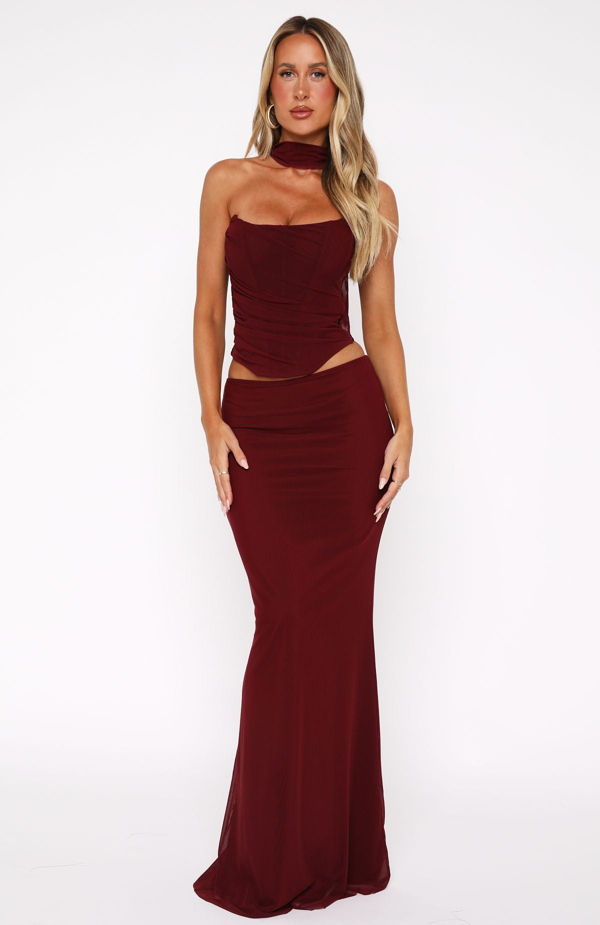 Loving You Maxi Skirt Burgundy - Image 2
