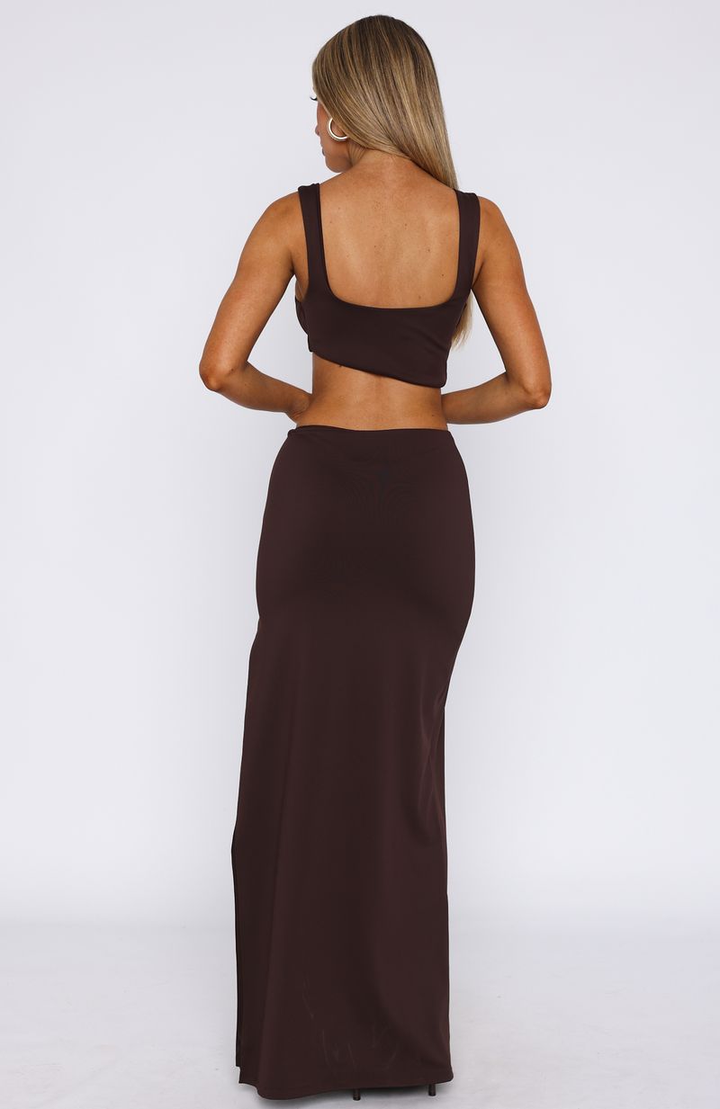 It Feels Wrong Maxi Dress Dark Chocolate - Image 4