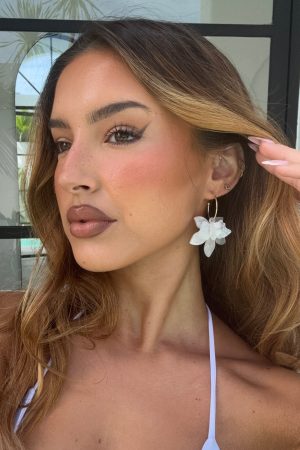 Vivian Earrings White/Gold