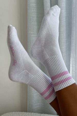 Grounded Socks White/Pink
