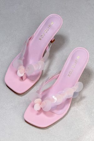 Imogen Sequin Mules Baby Pink