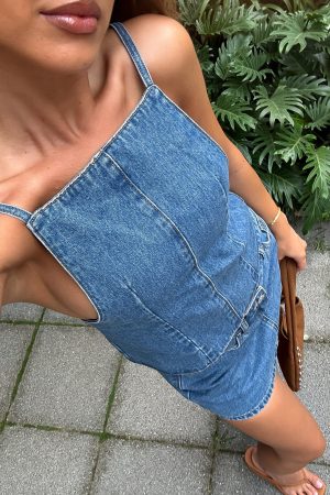 Happiness Is Key Denim Top Admiral Blue