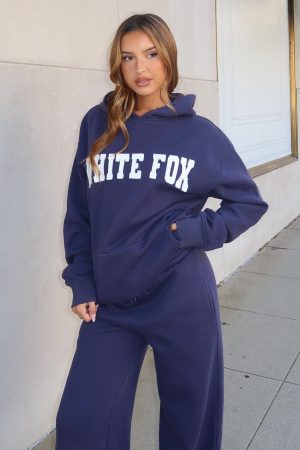 Shout It Out Oversized Hoodie Navy