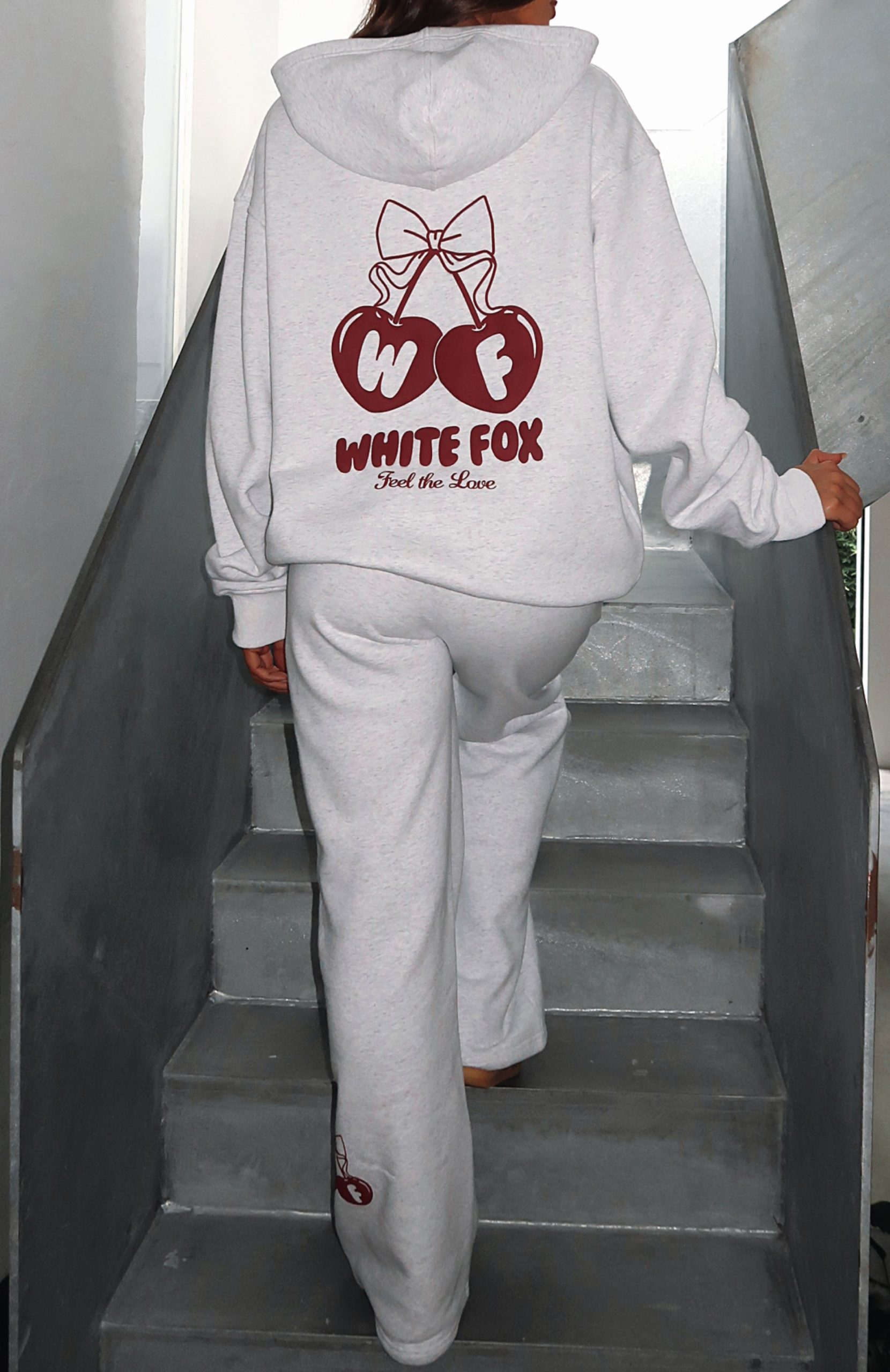 Feel The Love Oversized Hoodie Grey Marle - Image 6