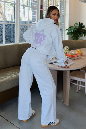 With Love For You Wide Leg Sweatpants Grey Marle