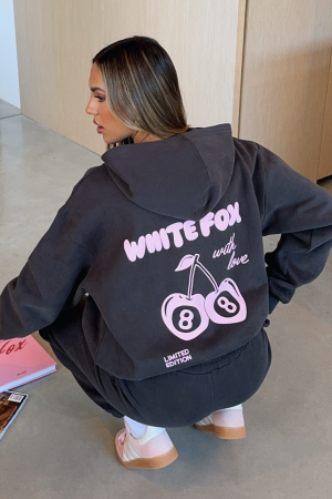 With Love In The Moment Oversized Hoodie Charcoal