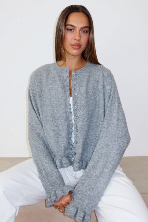 Cardi Club Knit Cardigan Heather Grey