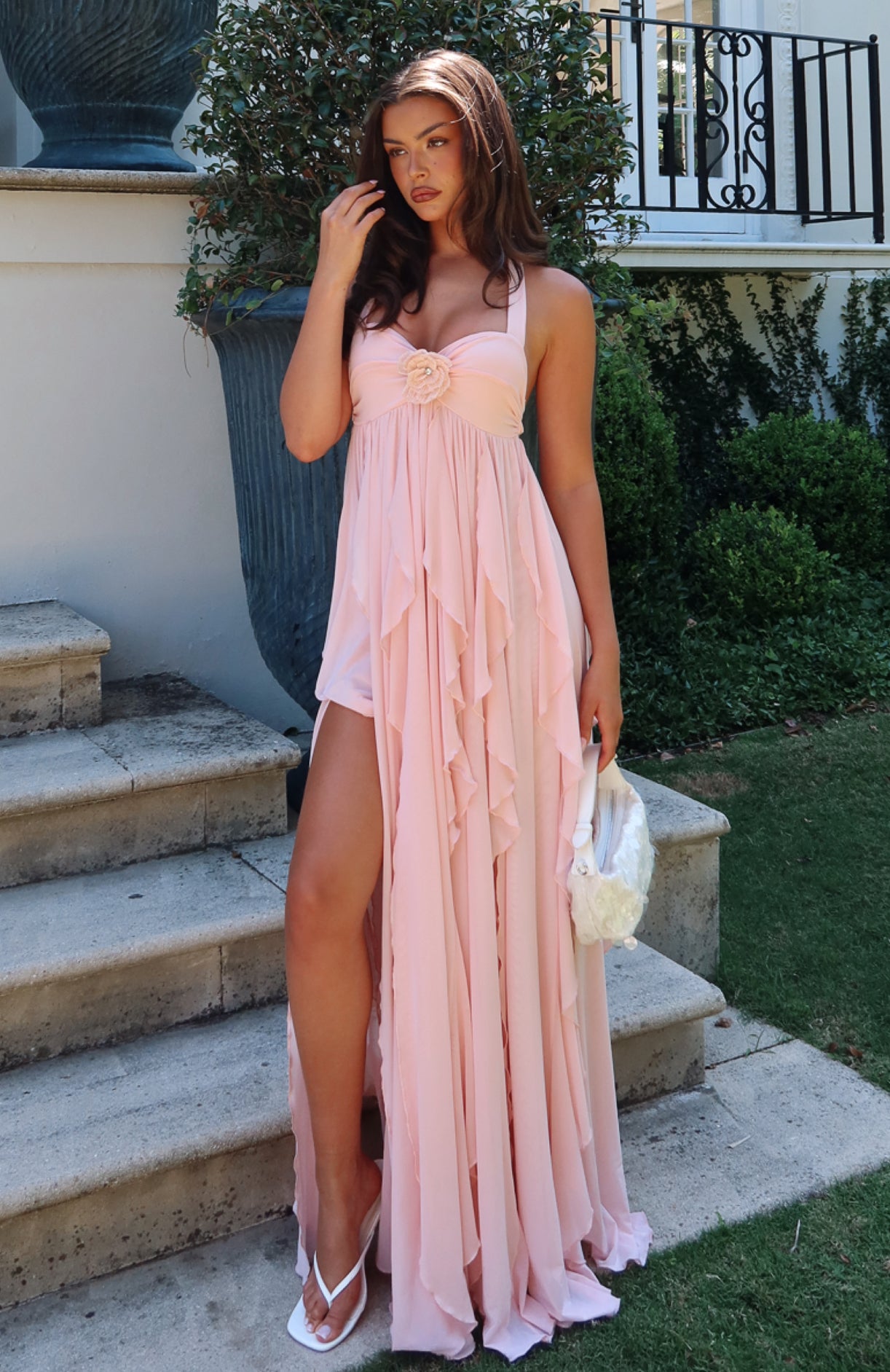 Coral Sands Mesh Maxi Dress Pink - Image 3