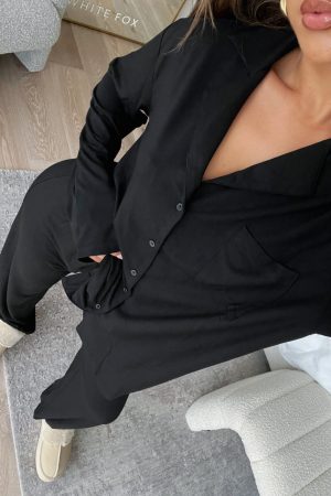 Pillow Talk Long Sleeve Pyjama Set Black