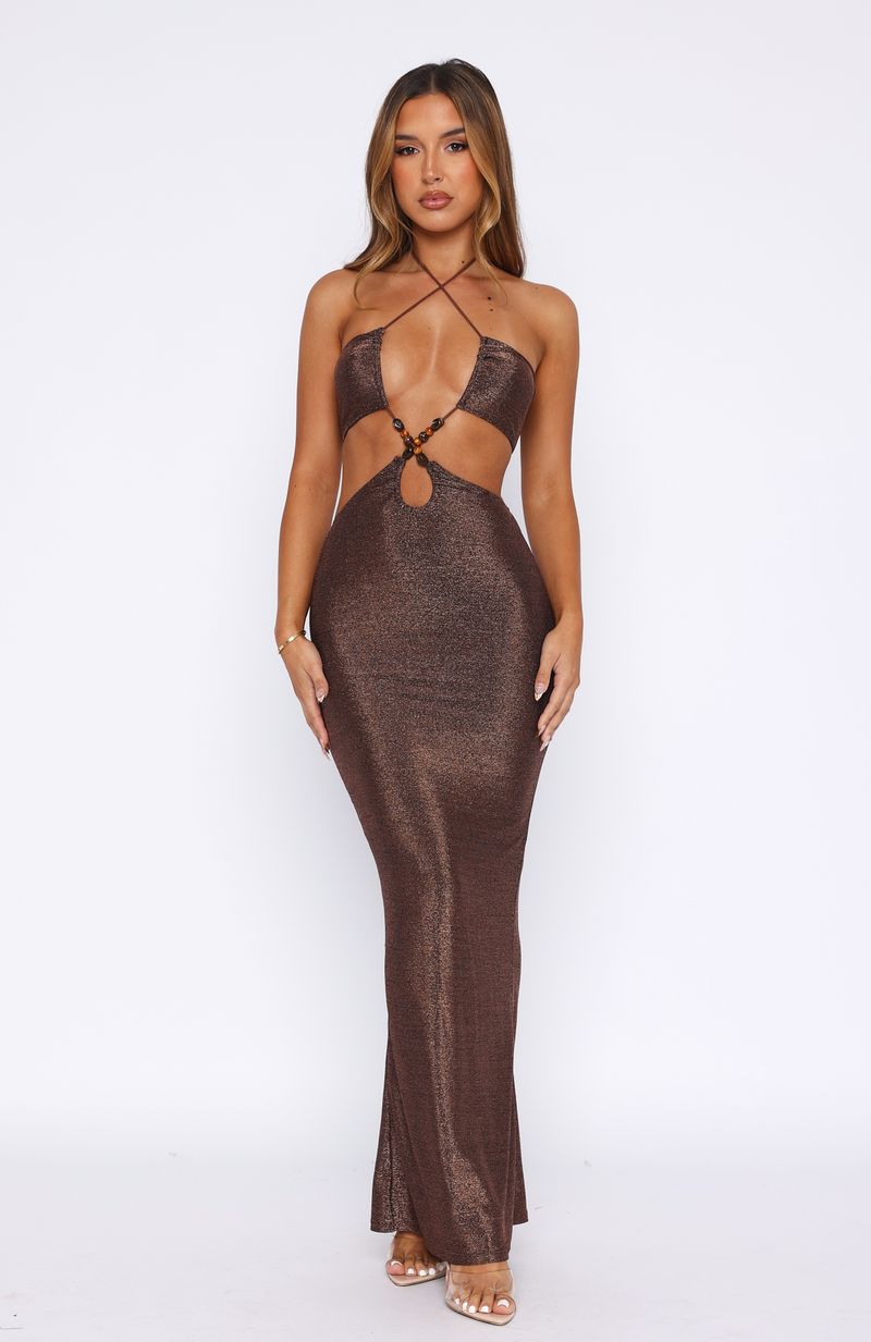 Making It Happen Maxi Dress Bronze - Image 2