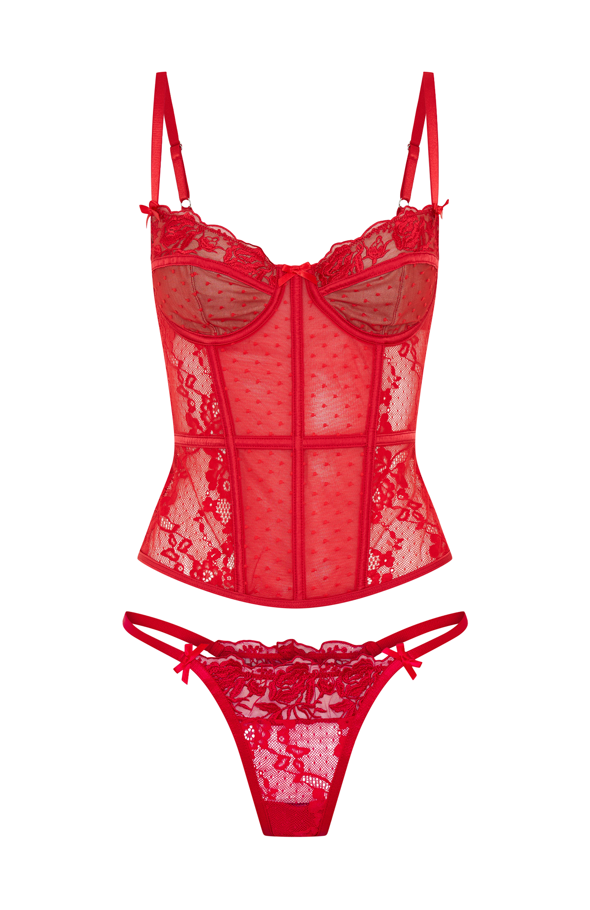 Cherished Heart Lingerie Set Red - Image 6