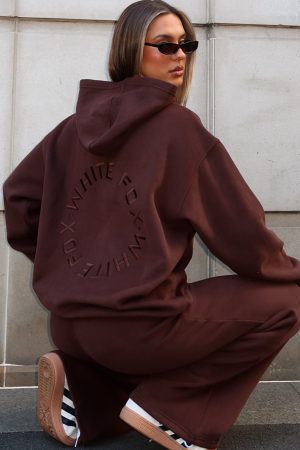 Stay Lifted Oversized Hoodie Bitter Chocolate