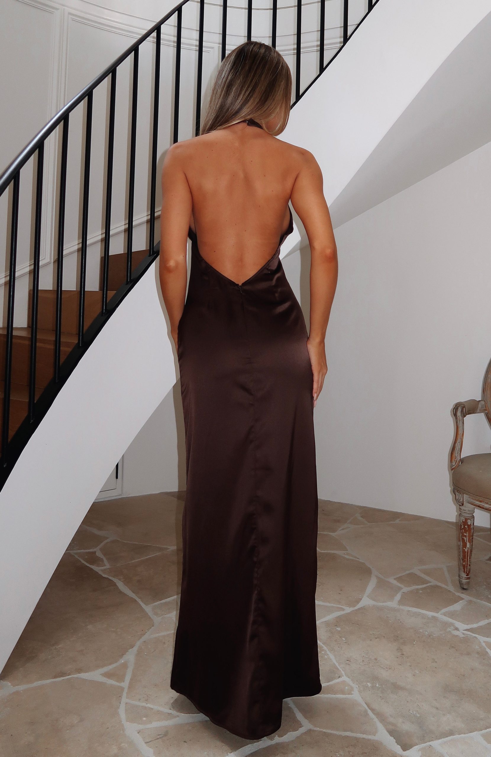 Stay With Me Maxi Dress Chocolate - Image 2