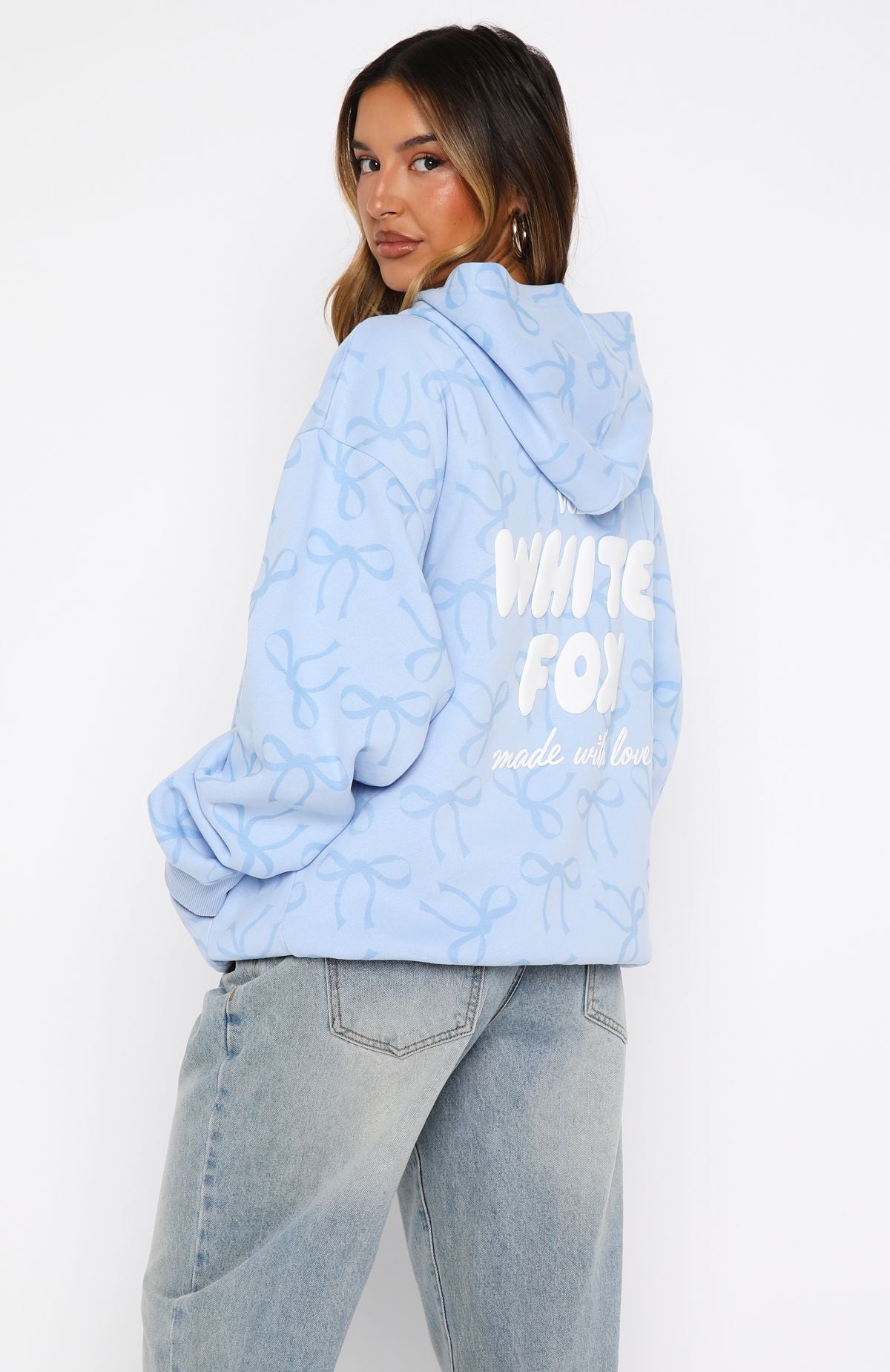 Vol. 1 Oversized Printed Hoodie Blue Bow - Image 5