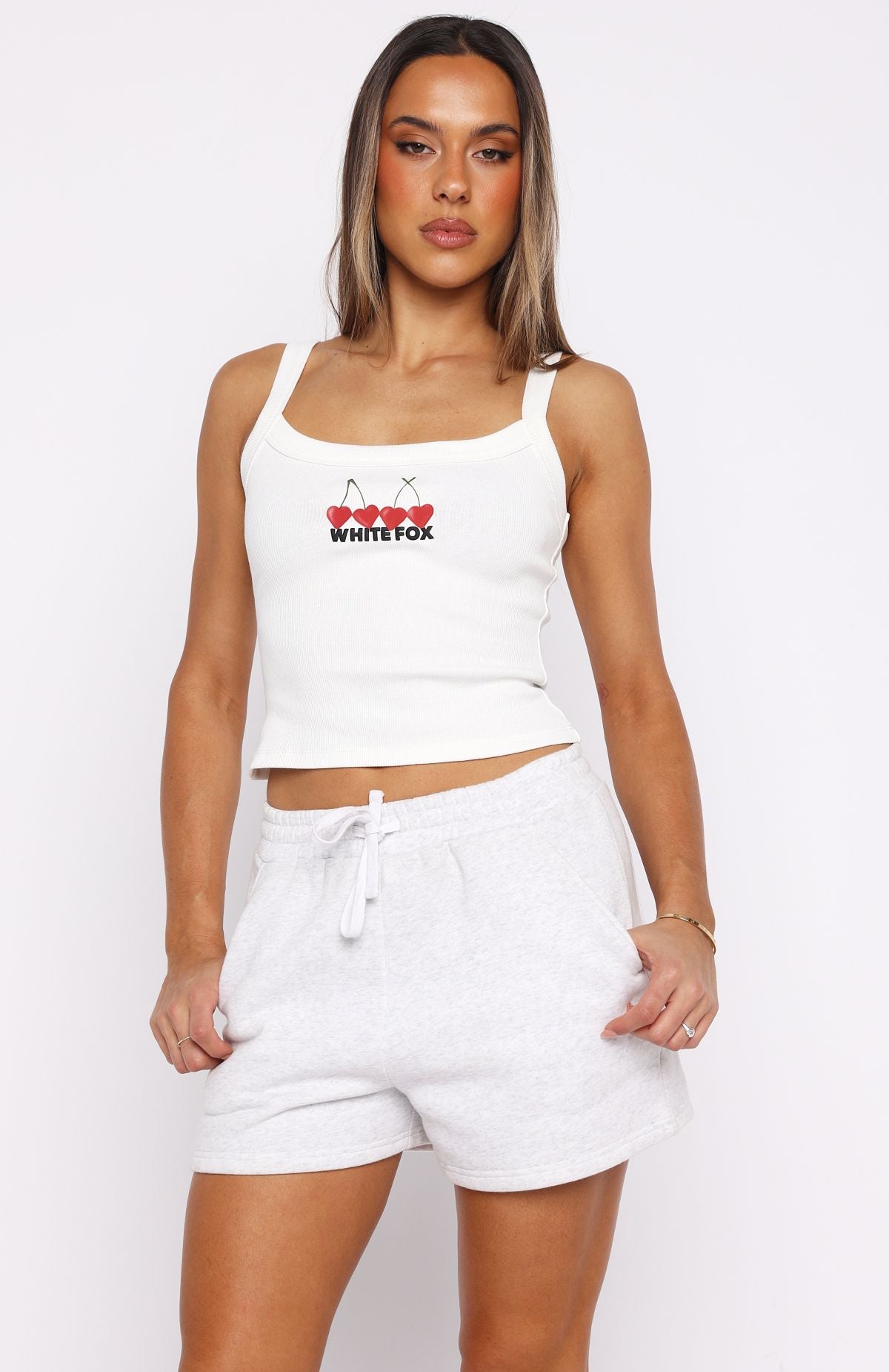 Club 14 Taylah Singlet Top White - Image 2