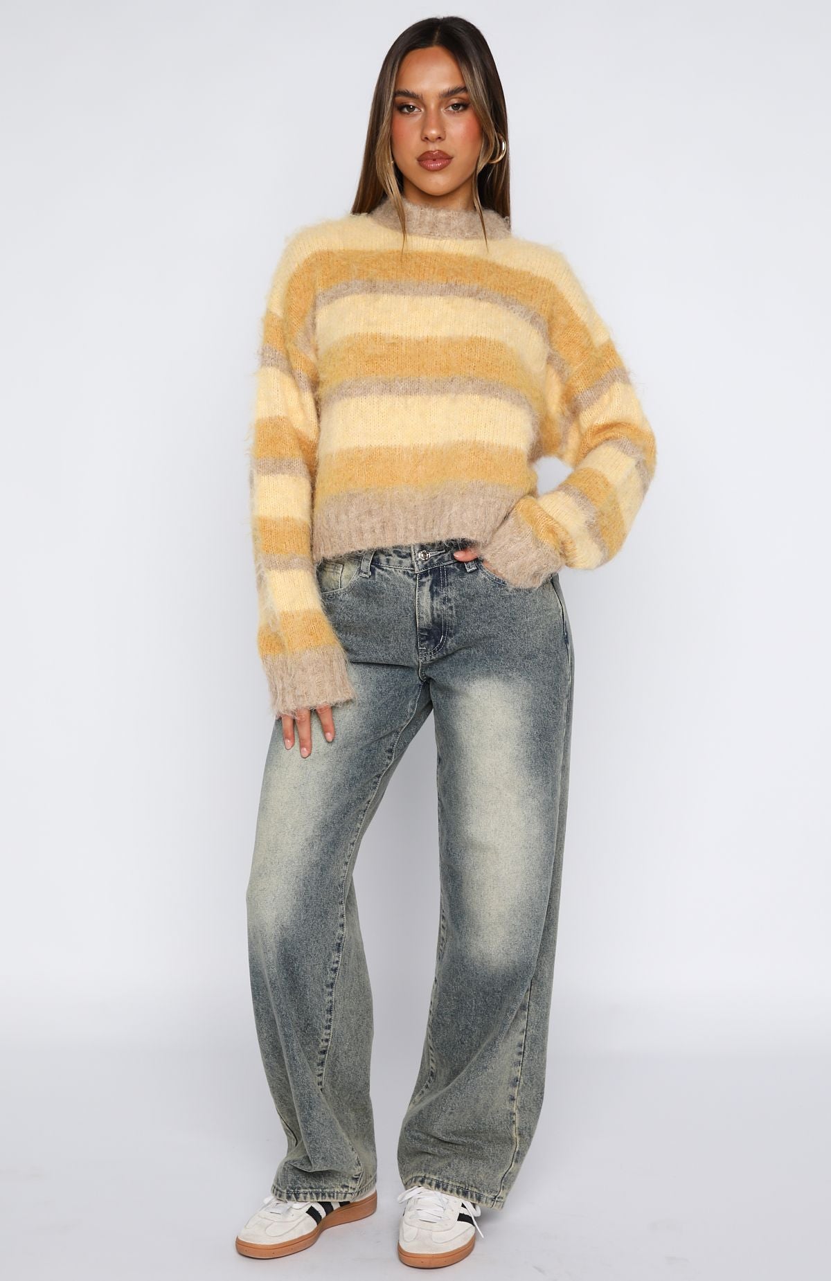 Soft Embrace Knit Sweater Honeycomb Stripe - Image 5