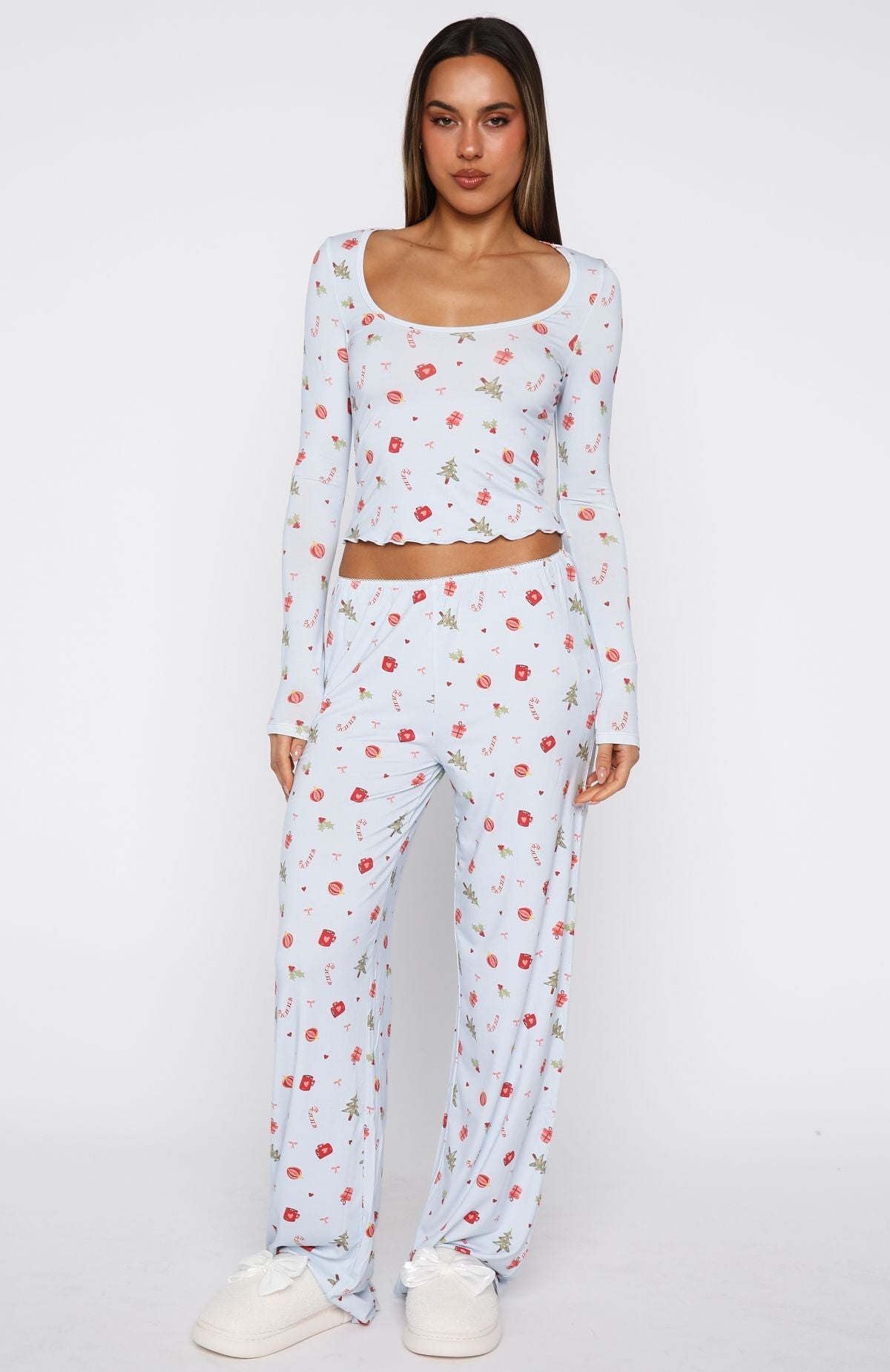 Dreamy Long Sleeve Pyjama Top Jingle Joy - Image 6