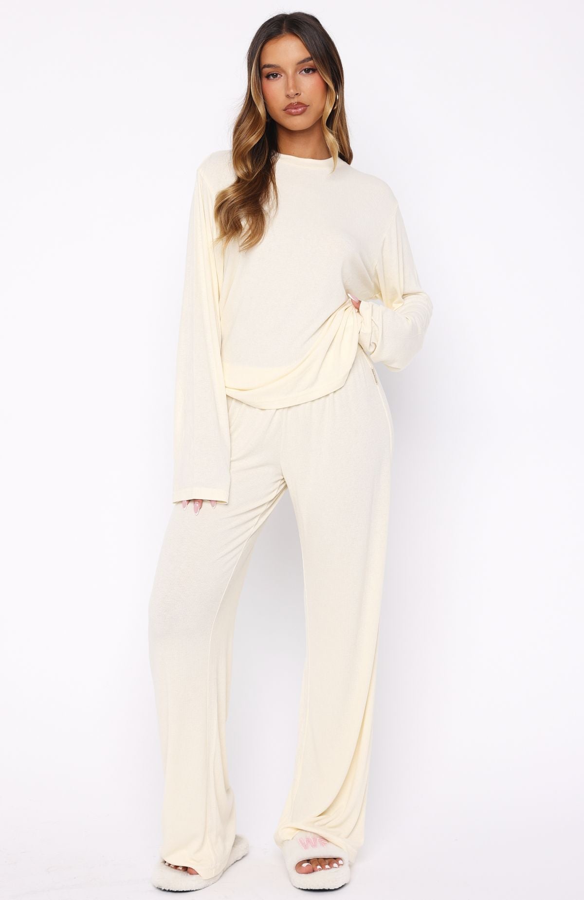 Wish Upon A Star Pyjama Long Sleeve Top Off White - Image 5