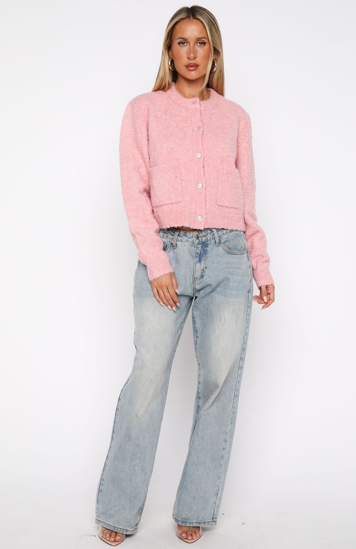 Layer Of Love Knit Cardigan Dusty Pink - Image 5