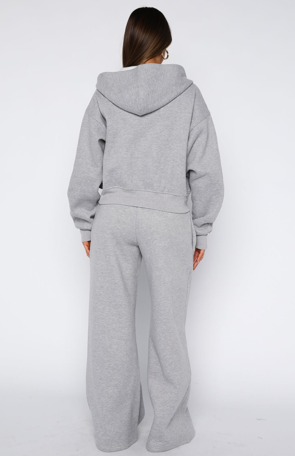 Come A Long Way Wide Leg Sweatpants Grey Marle - Image 5