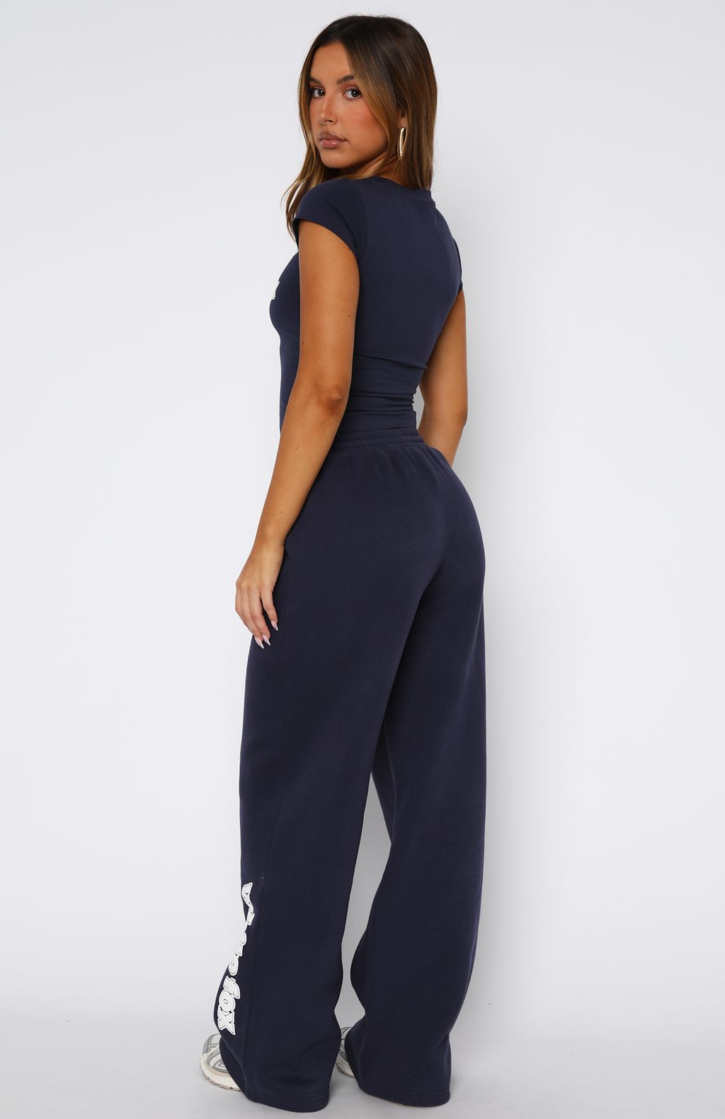 Ready To Go Wide Leg Sweatpants Navy - Image 4
