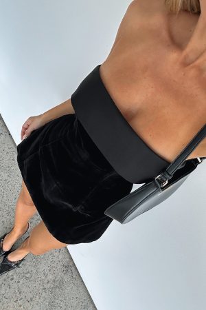 Let Loose Strapless Mini Dress Black