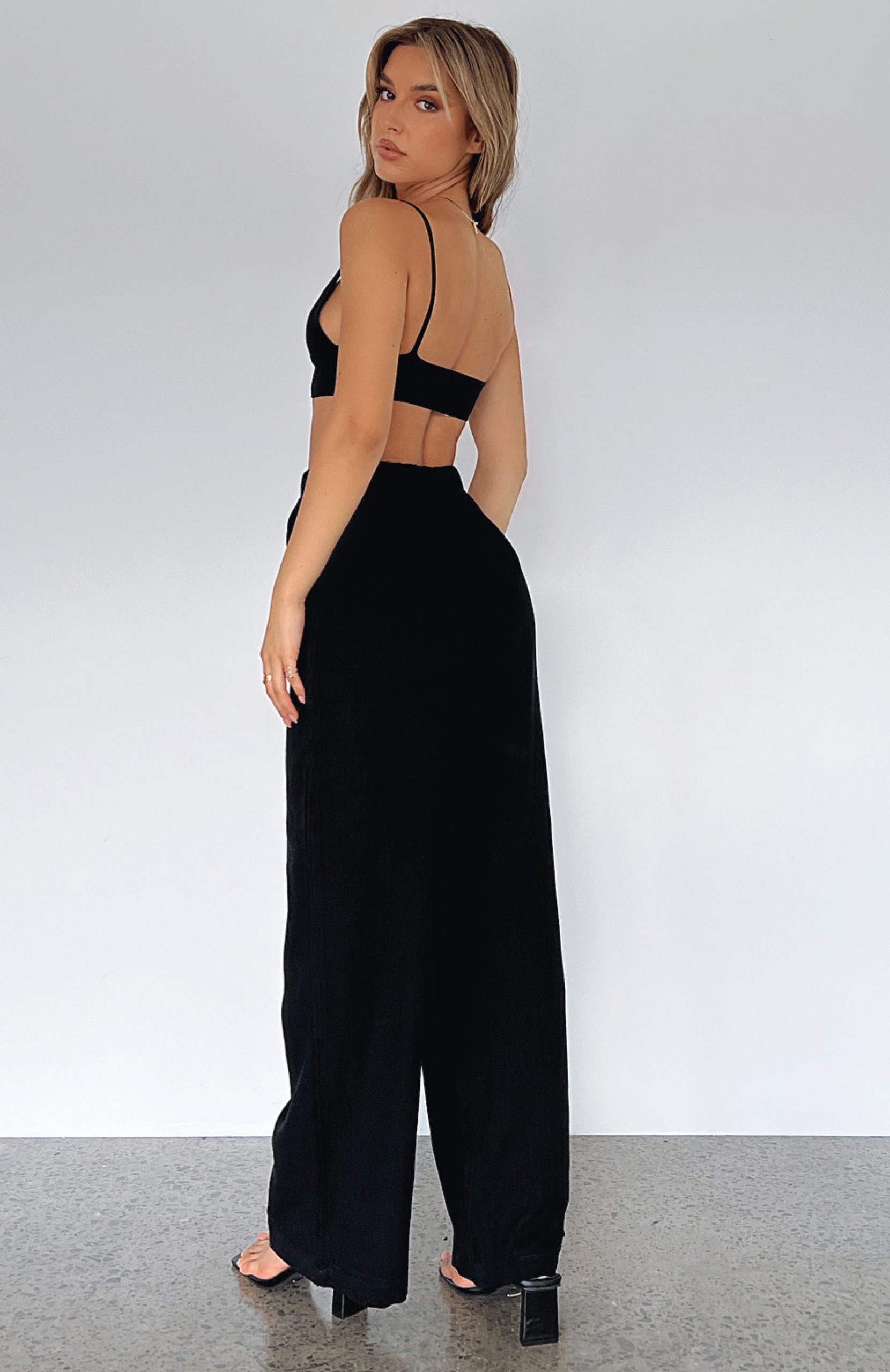 Live It Up Linen Pants Black - Image 7
