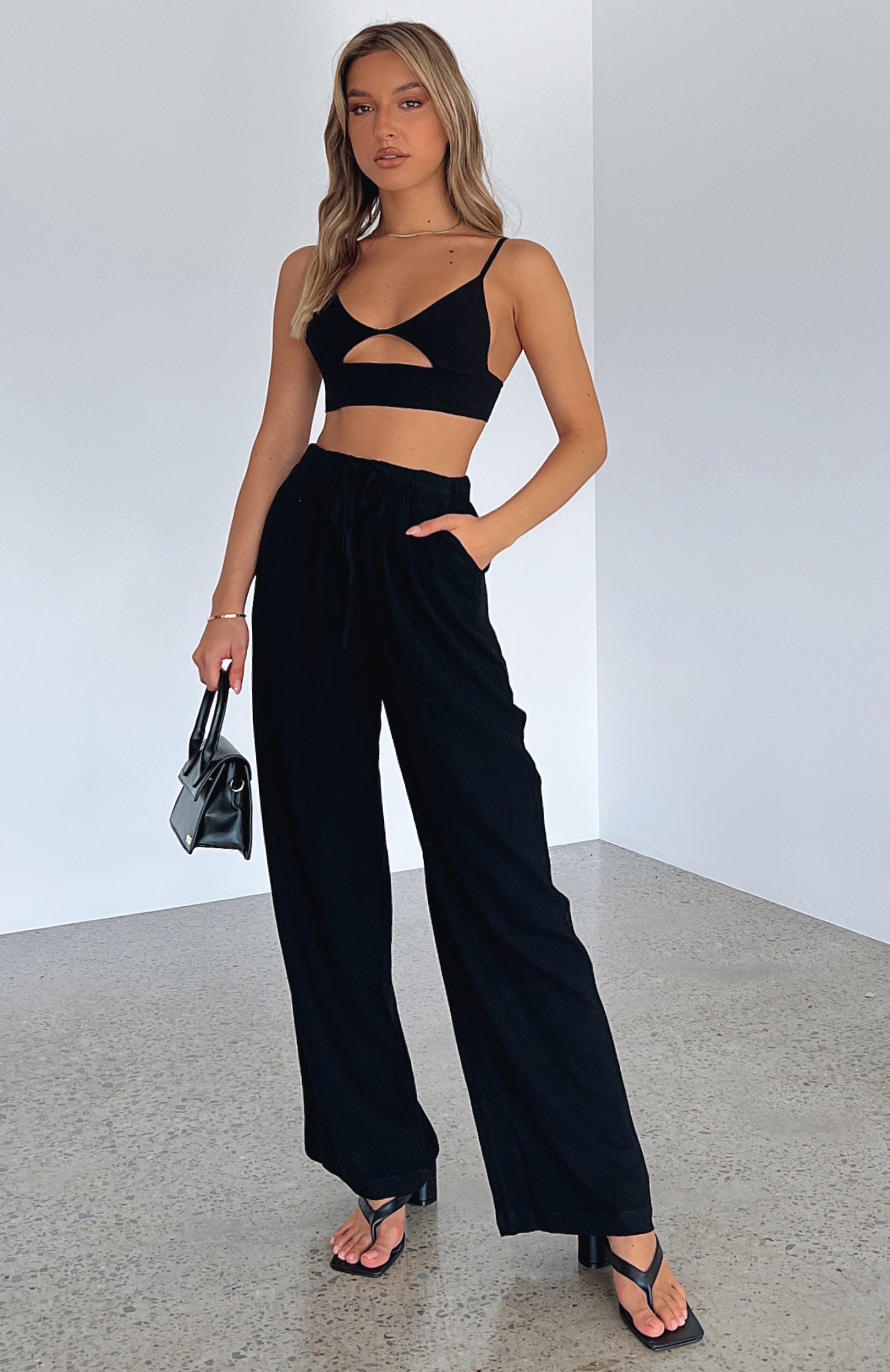 Live It Up Linen Pants Black - Image 8