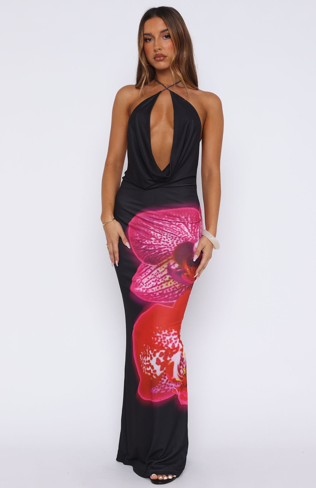 Dancing In Ibiza Maxi Dress Fuchsia Bloom - Image 2