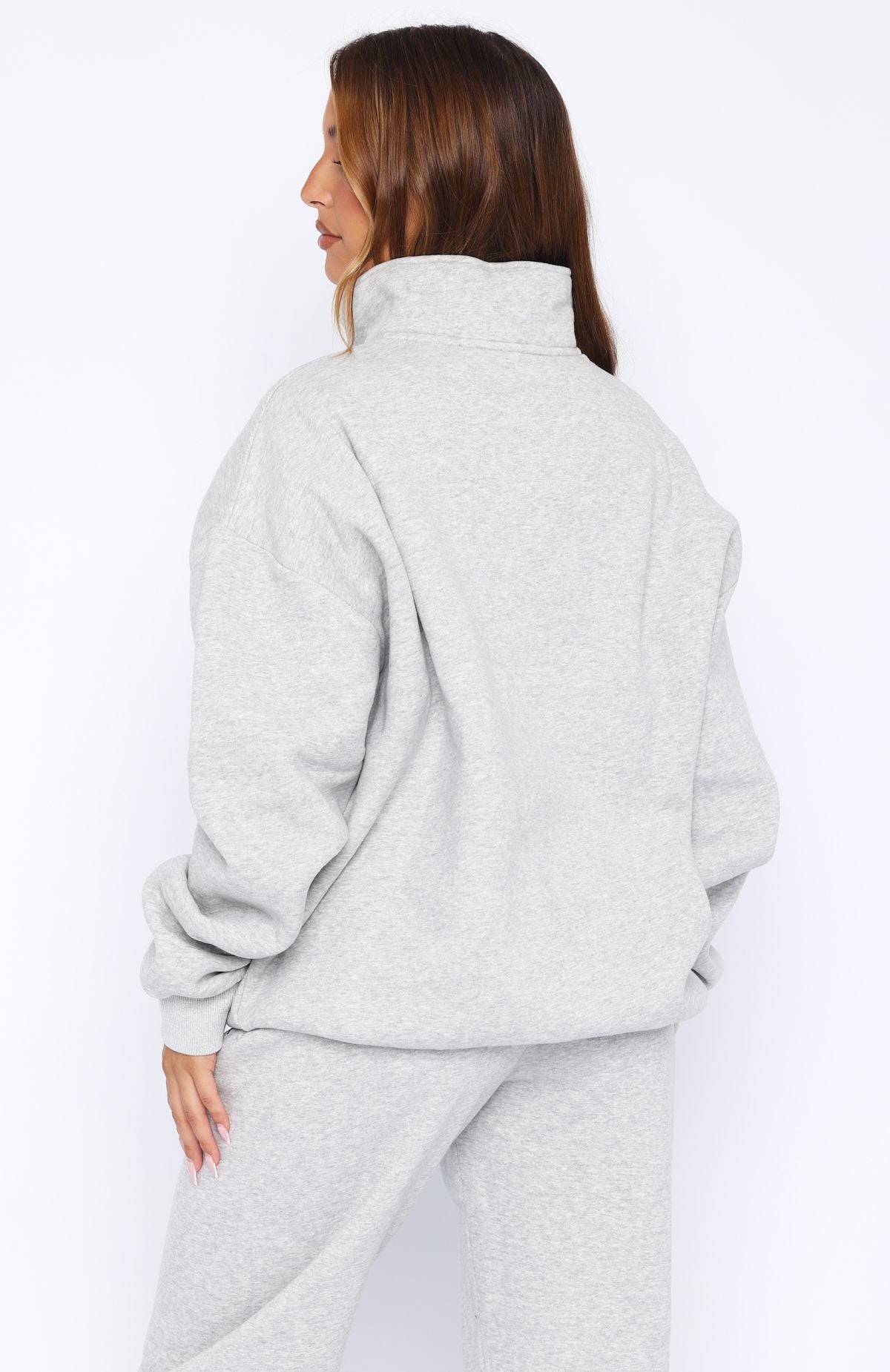 Core Classic Zip Front Sweater Dark Grey Marle - Image 4