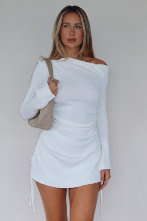 Moment For Life Long Sleeve Mini Dress Cream