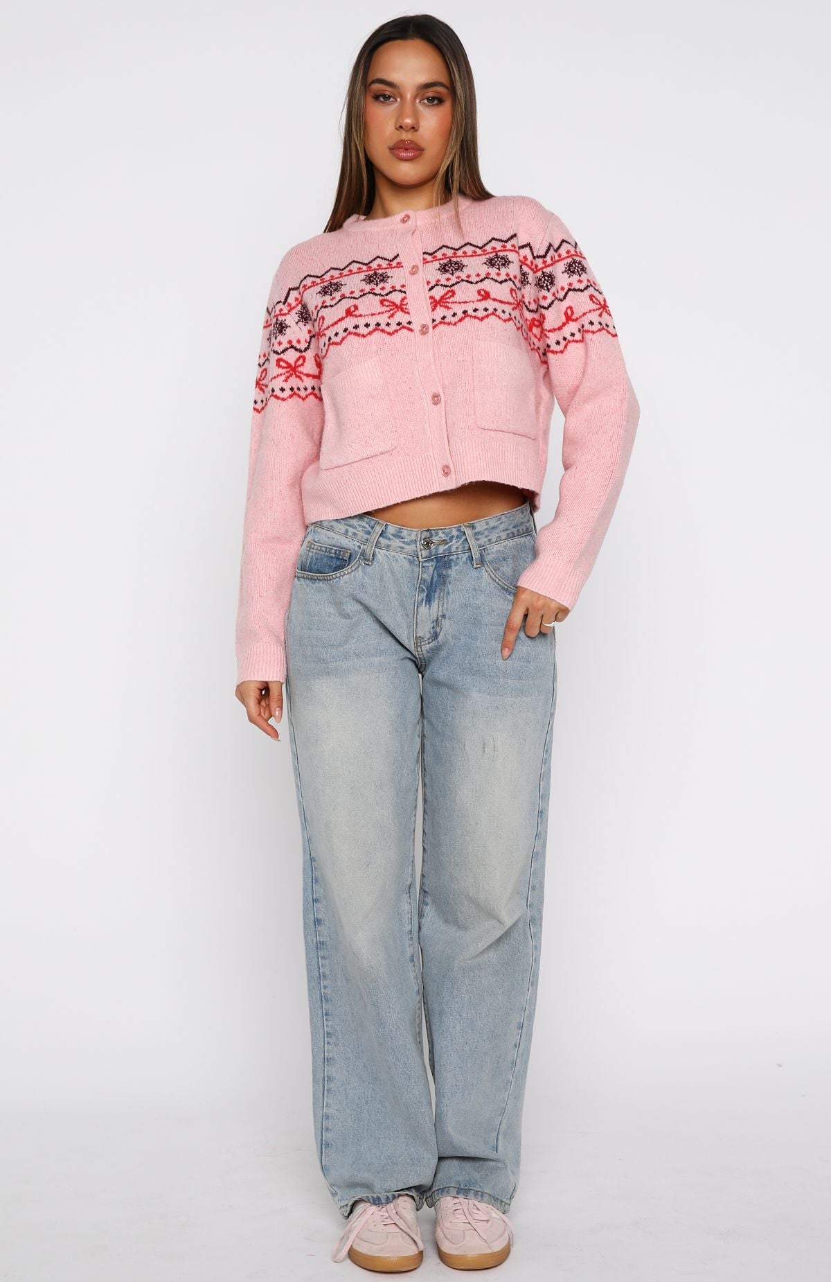 Snowflake Cuddles Knit Cardigan Blossom - Image 7