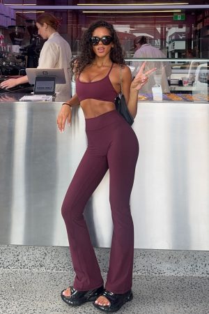Movement Flare Leggings Merlot
