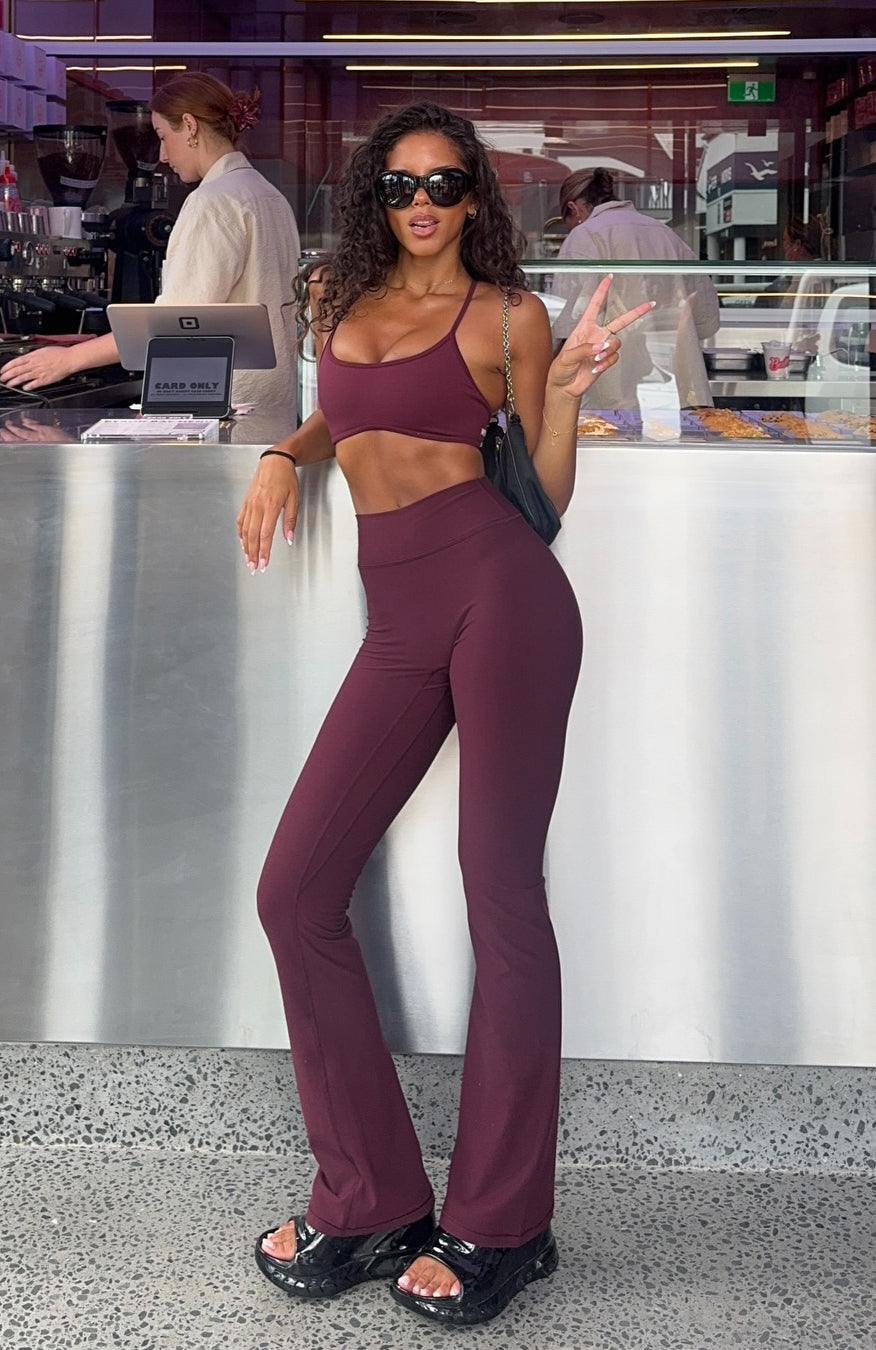Movement Flare Leggings Merlot