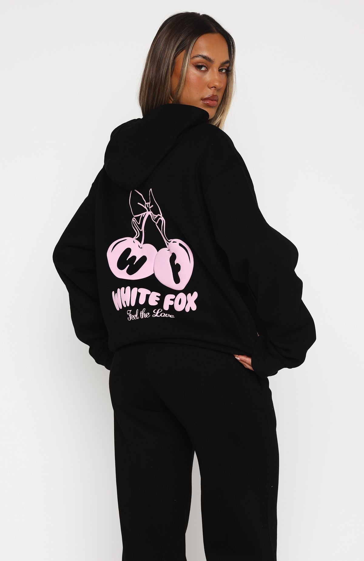 Feel The Love Oversized Hoodie Black - Image 4