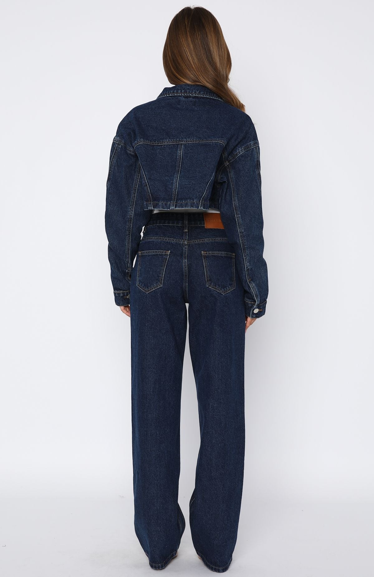 Did You Miss Me Mid Rise Straight Leg Jeans Dark Blue - Image 4