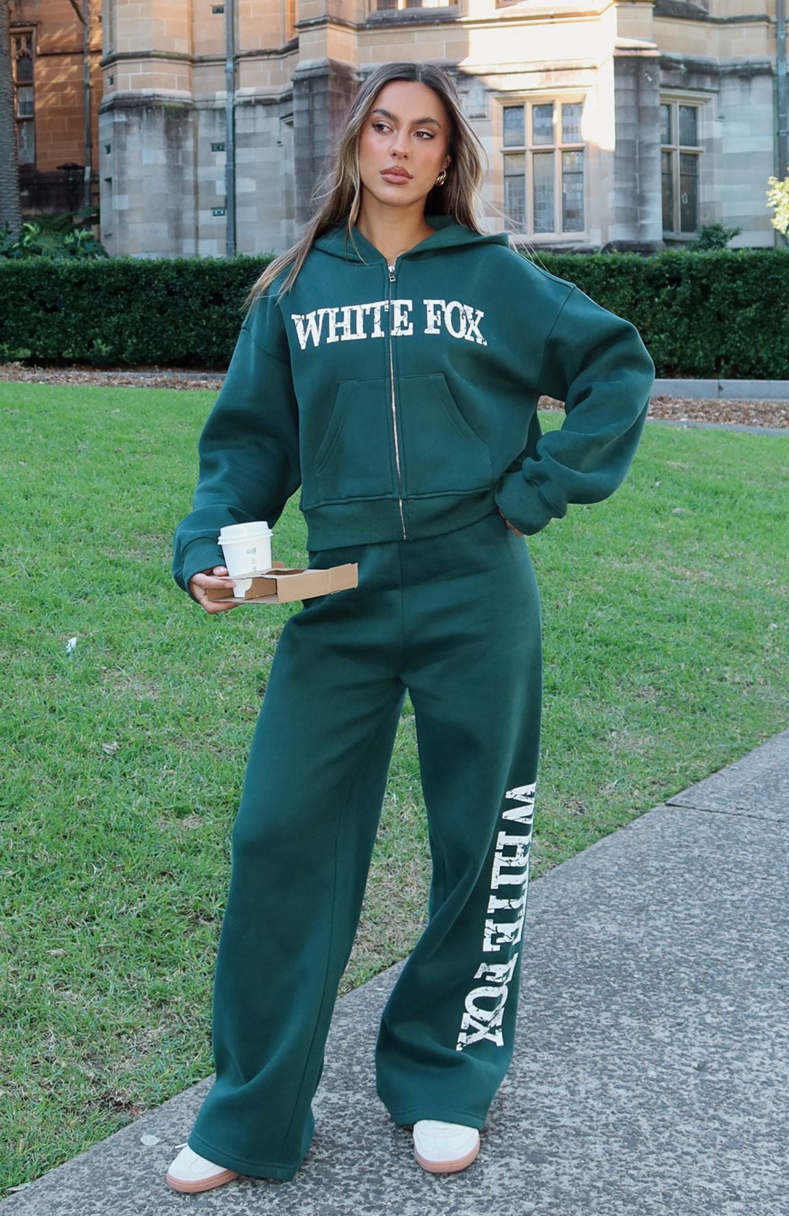 Brand New Start Wide Leg Sweatpants Forest Green - Image 5