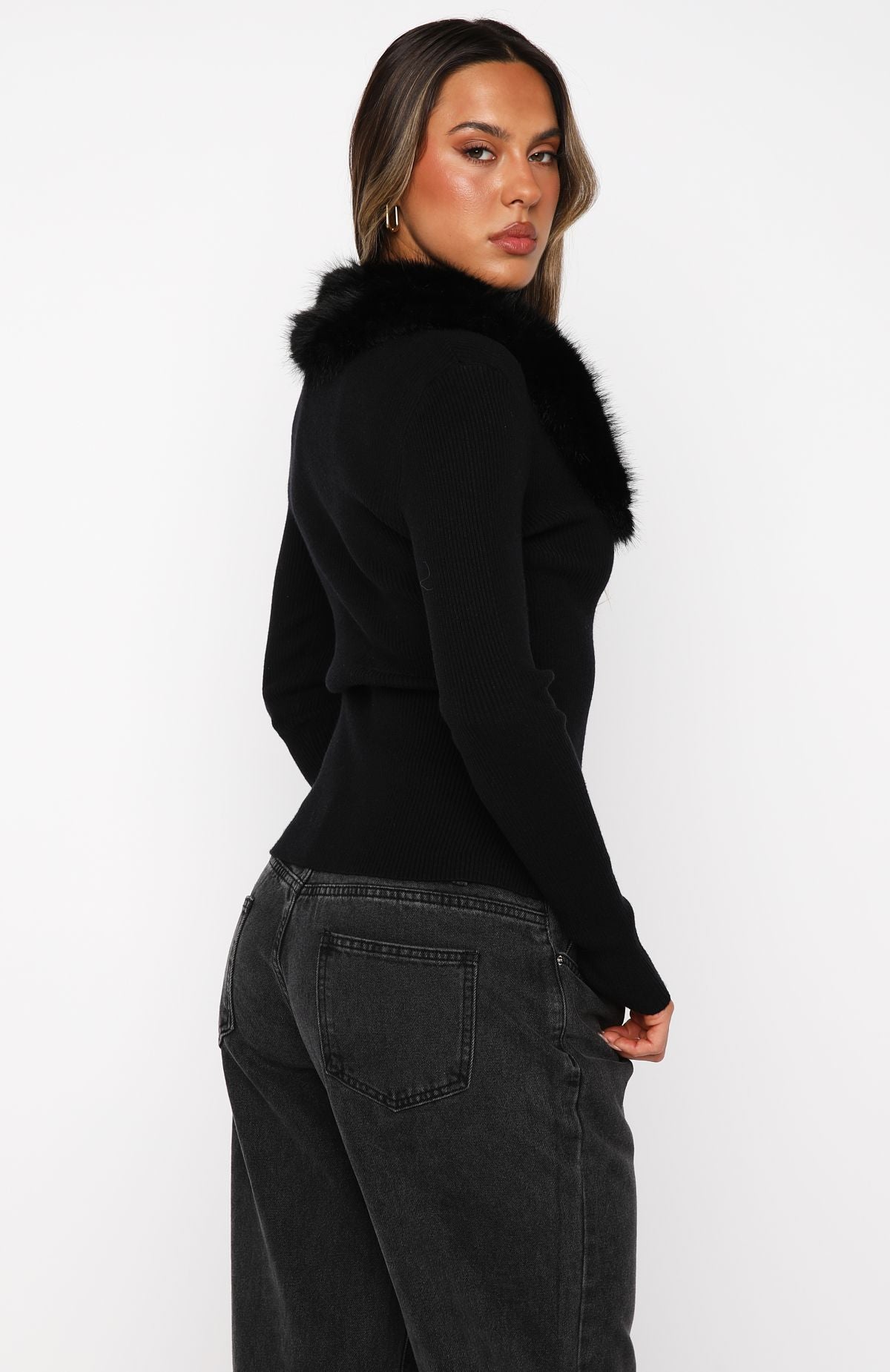 All Bundled Up Knit Cardigan Black - Image 5