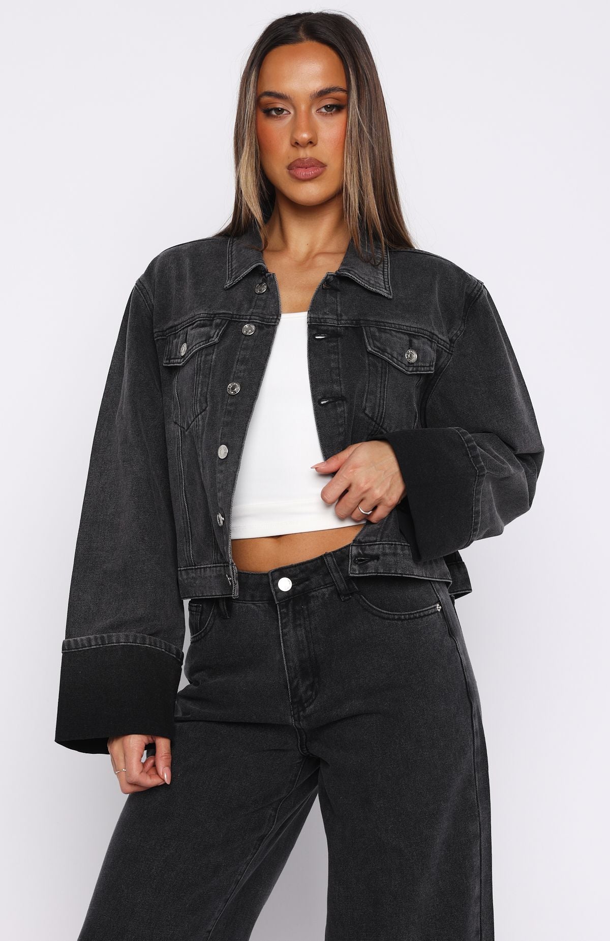 Charlotte Denim Jacket Black Acid - Image 3
